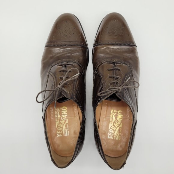 Salvatore Ferragamo Brown Lace-up Oxfords - Size 10.5D main image 4